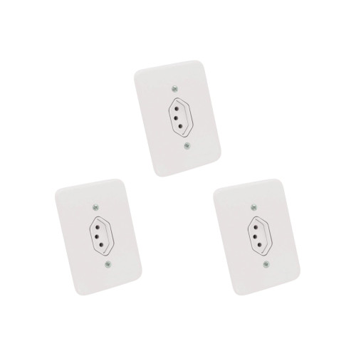 Kit C/3 - Conjunto Radial Pollar 1901113 1Tomada 10A