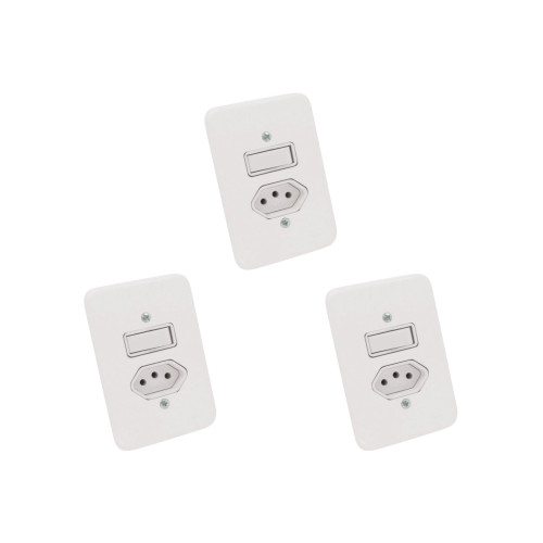Kit C/3 - Conjunto Radial Pollar 1901118 1 Interruptor Si...