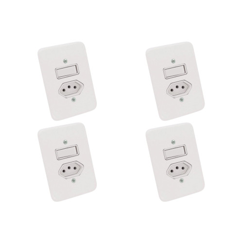 Kit C/4 - Conjunto Radial Pollar 1901118 1 Interruptor Si...