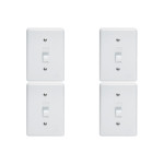 Kit C/4 - Conjunto Perlex''Branca''Com Placa(1Bipolar) 2306