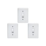 Kit C/3 - Conjunto Perlex''Branca''Com Placa(1Simples) 2381