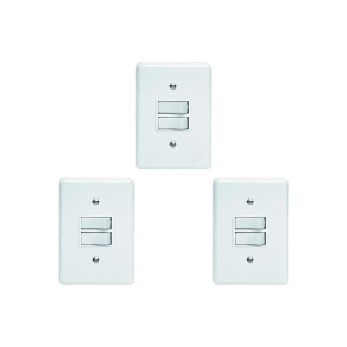 Kit C/3 - Conjunto Perlex''Branca''Com Placa(2Simples) 2382
