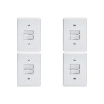 Kit C/4 - Conjunto Perlex''Branca''Com Placa(1Simples+1Pa...