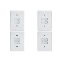 Kit C/4 - Conjunto Perlex''Branca''Com Placa(1Simples+1Pa...