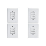 Kit C/4 - Conjunto Perlex''Branca''Com Placa(2Simples+1Pa...