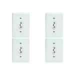 Kit C/4 - Conjunto Perlex''Branca''Com Placa(1Tomada 10A)...