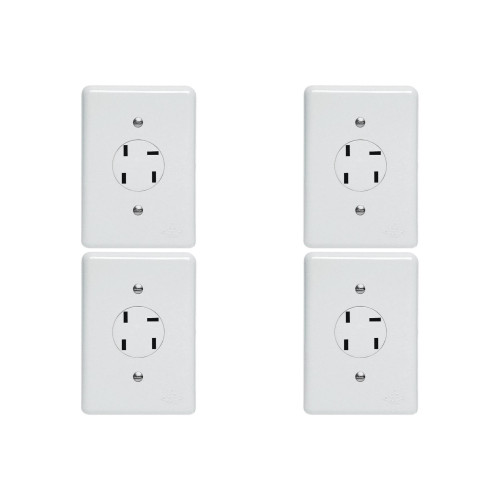 Kit C/4 - Conjunto Tomada Fone Perlex''Branca''Com Placa ...
