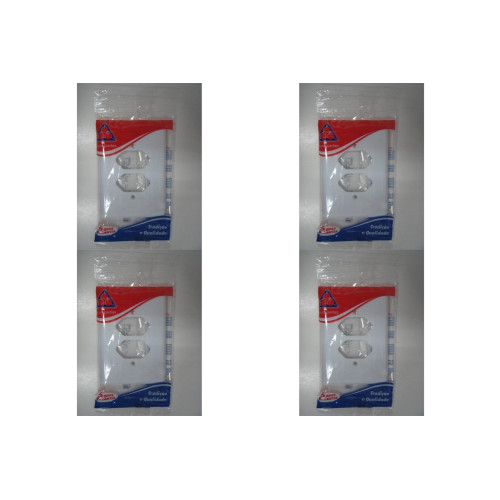 Kit C/4 - Placa Perlex Branca 4X2 (2 Tomadas) 23Pl2T