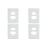 Kit C/4 - Placa Perlex Branca 4X2 (1 Saida+1Tomada) 23Pl2It
