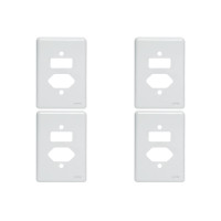Kit C/4 - Placa Perlex Branca 4X2 (1 Saida+1Tomada) 23Pl2It