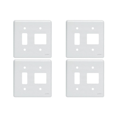 Kit C/4 - Placa Perlex Branca 4X4 (1 Saida+2 Saida) 23Pl12