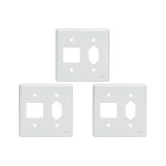 Kit C/3 - Placa Perlex Branca 4X4 (2 Saida+Tomada) 23Pl2/1T