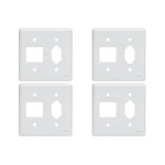 Kit C/4 - Placa Perlex Branca 4X4 (2 Saida+Tomada) 23Pl2/1T