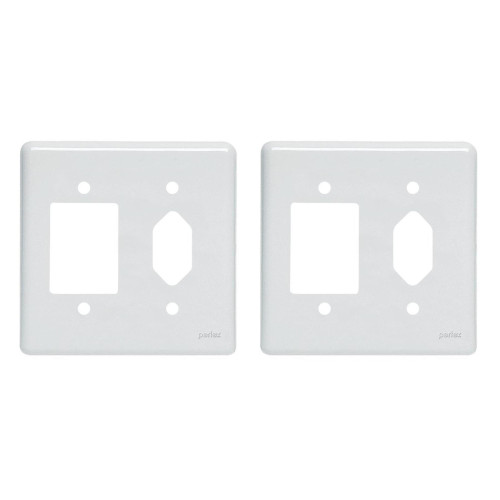 Kit C/2 - Placa Perlex Branca 4X4 (3 Saida+Tomada) 23Pl3/1T