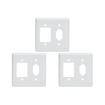 Kit C/3 - Placa Perlex Branca 4X4 (3 Saida+Tomada) 23Pl3/1T