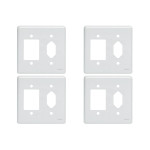 Kit C/4 - Placa Perlex Branca 4X4 (3 Saida+Tomada) 23Pl3/1T