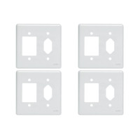 Kit C/4 - Placa Perlex Branca 4X4 (3 Saida+Tomada) 23Pl3/1T