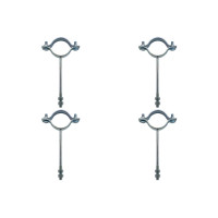 Kit C/4 - Para-Raio Suporte Para Tubo Protecao 1.1/2''Ros...
