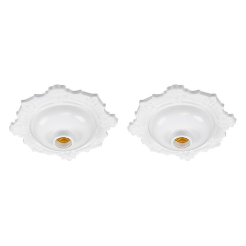 Kit C/2 - Plafonier Pvc Pavilonis Bvc Branco Decorativo 8...