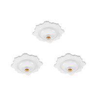 Kit C/3 - Plafonier Pvc Pavilonis Bvc Branco Decorativo 8...