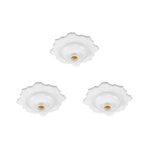 Kit C/3 - Plafonier Pvc Pavilonis Bvc Branco Decorativo 8...