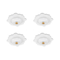 Kit C/4 - Plafonier Pvc Pavilonis Bvc Branco Decorativo 8...