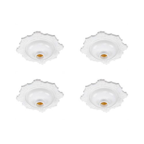 Kit C/4 - Plafonier Pvc Pavilonis Bvc Branco Decorativo 8...
