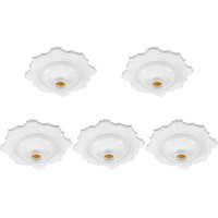 Kit C/5 - Plafonier Pvc Pavilonis Bvc Branco Decorativo 8...