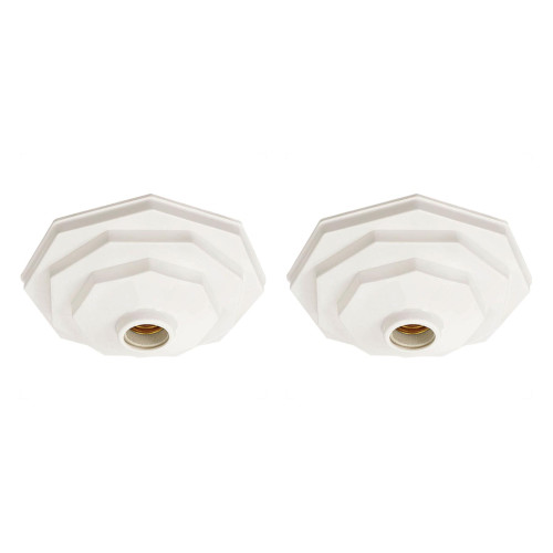 Kit C/2 - Plafonier Pvc Pavilonis 910 Branco Sextavado So...