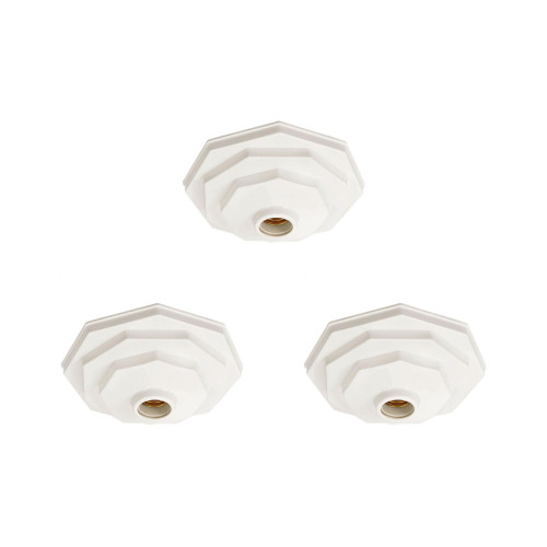 Kit C/3 - Plafonier Pvc Pavilonis 910 Branco Sextavado So...
