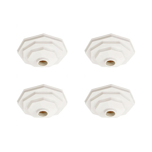 Kit C/4 - Plafonier Pvc Pavilonis 910 Branco Sextavado So...