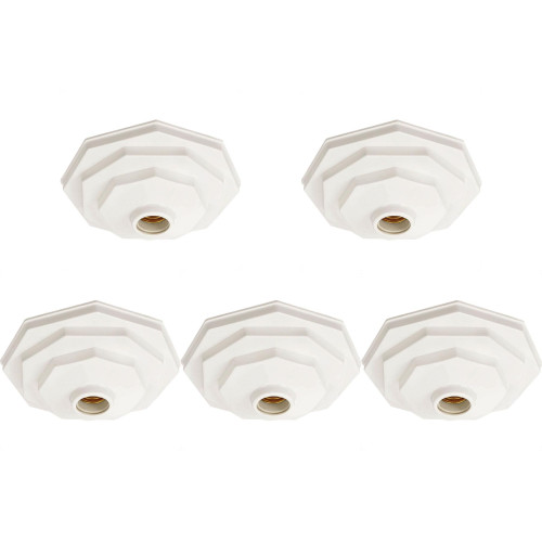 Kit C/5 - Plafonier Pvc Pavilonis 910 Branco Sextavado So...