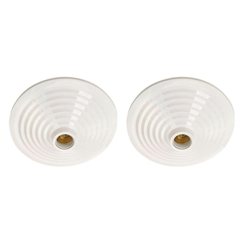 Kit C/2 - Plafonier Pvc Pavilonis Mc Branco Soquete Porce...