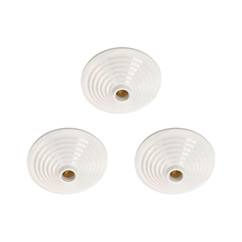 Kit C/3 - Plafonier Pvc Pavilonis Mc Branco Soquete Porce...