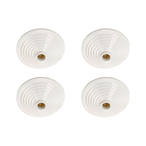 Kit C/4 - Plafonier Pvc Pavilonis Mc Branco Soquete Porce...