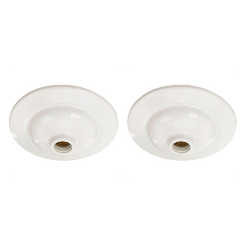 Kit C/2 - Plafonier Pvc Pavilonis Dvp Branco Soquete Porc...
