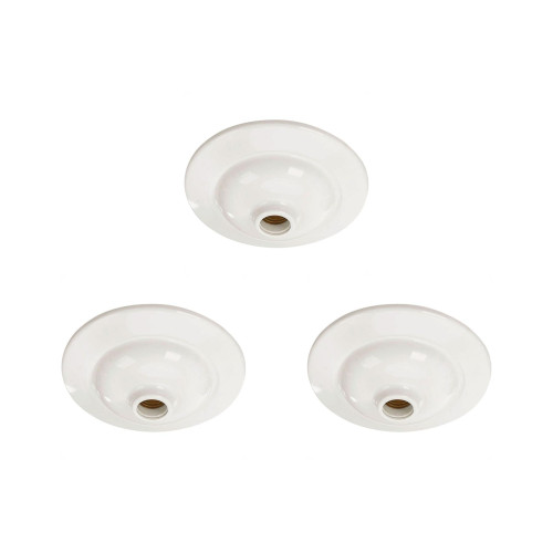 Kit C/3 - Plafonier Pvc Pavilonis Dvp Branco Soquete Porc...