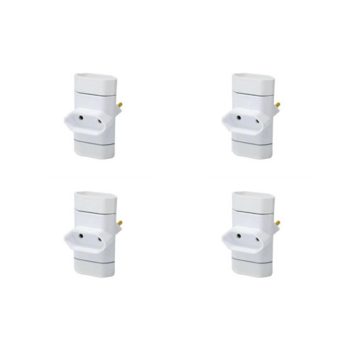 Kit C/4 - Pino 3 Saidas 2 Polos Perlex ''T'' Branco 245Br