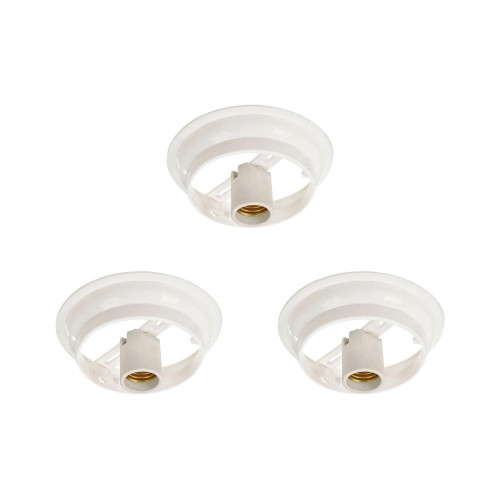 Kit C/3 - Plafonier Pvc Pavilonis 510 Branco Redondo Soqu...
