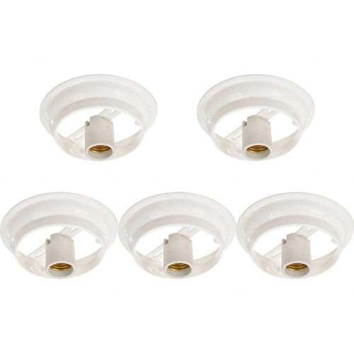 Kit C/5 - Plafonier Pvc Pavilonis 510 Branco Redondo Soqu...