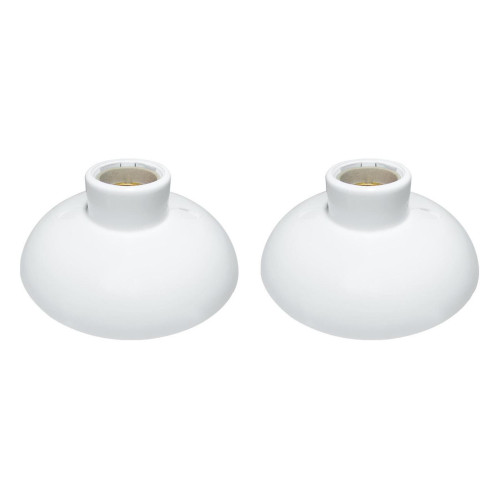 Kit C/2 - Plafonier Pvc Perlex Branco Redondo Soquete Por...
