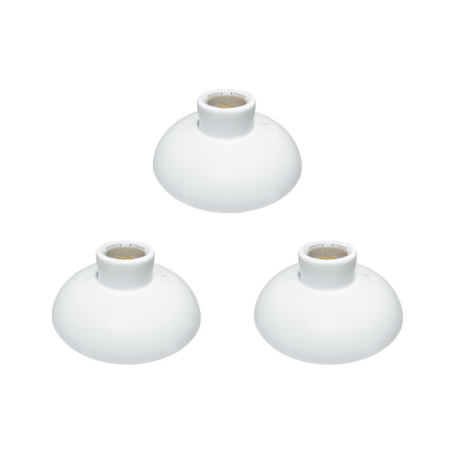Kit C/3 - Plafonier Pvc Perlex Branco Redondo Soquete Por...