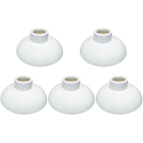 Kit C/5 - Plafonier Pvc Perlex Branco Redondo Soquete Por...
