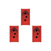 Kit C/3 - Modulo Soprano Ilus (Tomada 10A Vermelho) 5Ub99007