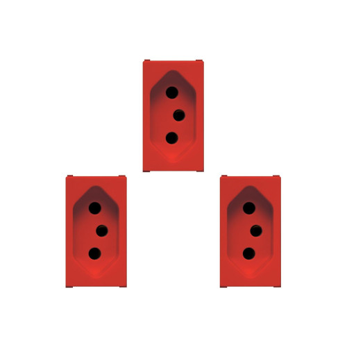 Kit C/3 - Modulo Soprano Ilus (Tomada 10A Vermelho) 5Ub99007