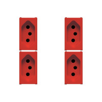 Kit C/4 - Modulo Soprano Ilus (Tomada 10A Vermelho) 5Ub99007