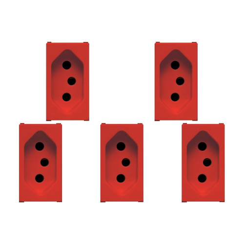 Kit C/5 - Modulo Soprano Ilus (Tomada 10A Vermelho) 5Ub99007