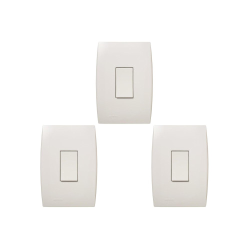 Kit C/3 - Conjunto Soprano Ilus 4X2 Branco Com Placa(1Sim...