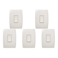 Kit C/5 - Conjunto Soprano Ilus 4X2 Branco Com Placa(1Sim...