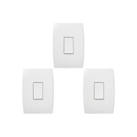 Kit C/3 - Conjunto Soprano Ilus 4X2 Branco Com Placa(1Par...